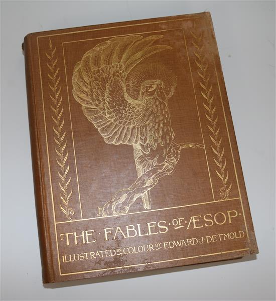 Aesop - Fables, illustrated by Edward J. Detmold, original cloth, with 23 colour plates tipped in, London [1909]